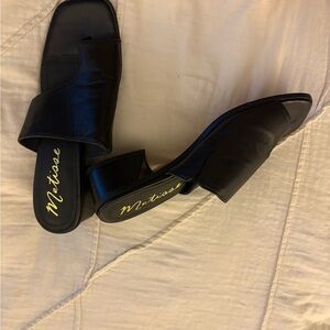 Matisse Black Leather Mules